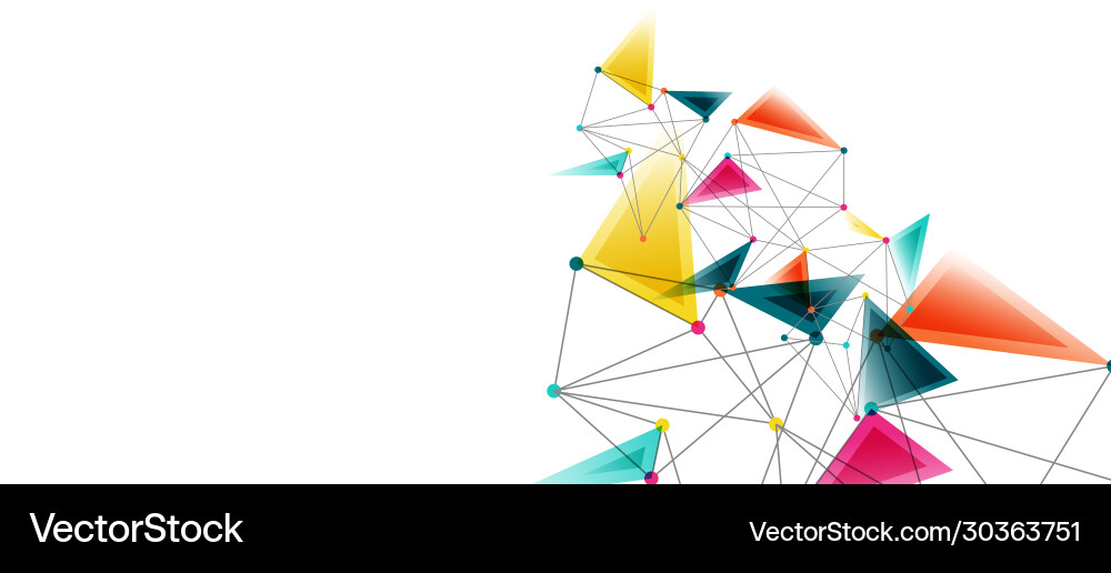 Line points connections triangular technology Vector Image