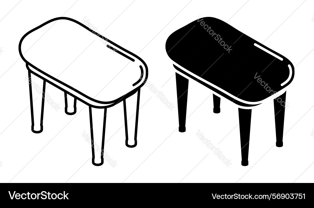Linear icon isometric soft rectangular pouf Linear icon isometric soft rectangular pouf vector image