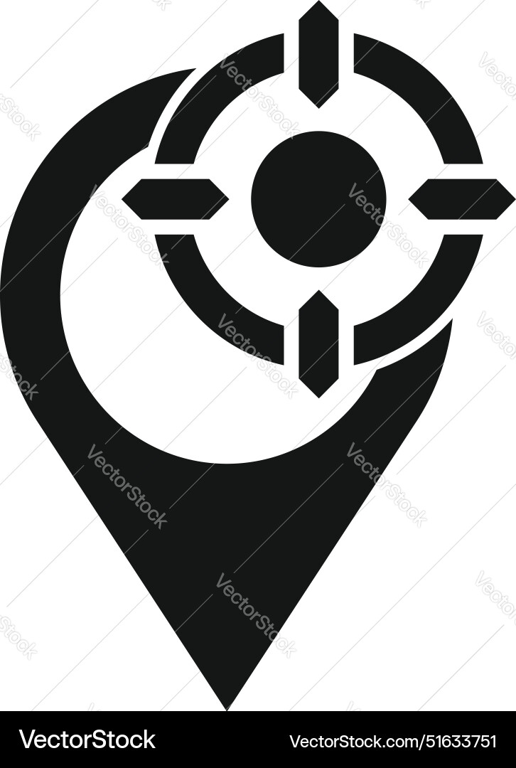 Location icon showing centered target position Location icon showing centered target position vector image