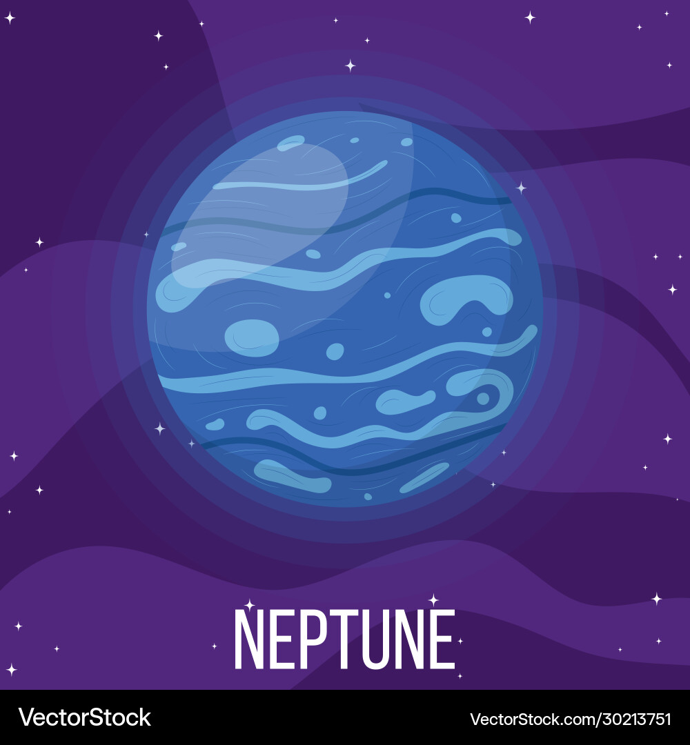 Neptune planet in space colorful universe Neptune planet in space colorful universe vector image