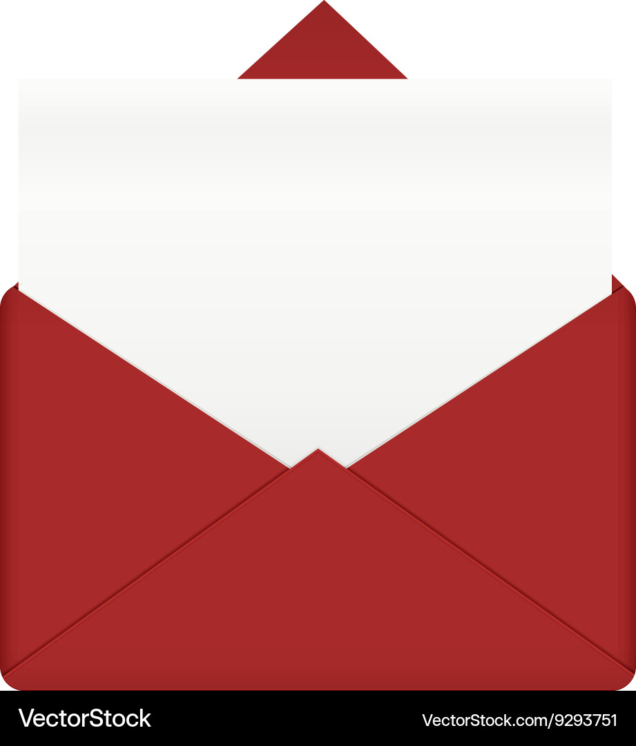 Red envelope with empty paper Vector Image