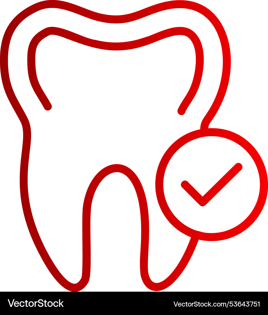 Select tooth line gradient icon Vector Image