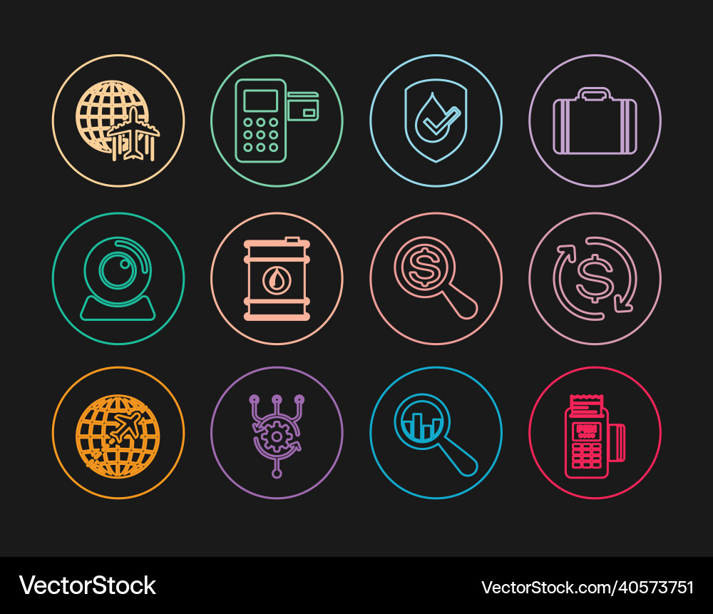 Set line pos terminal return of investment Vector Image