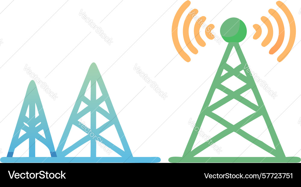 Telecommunication towers array network vector image