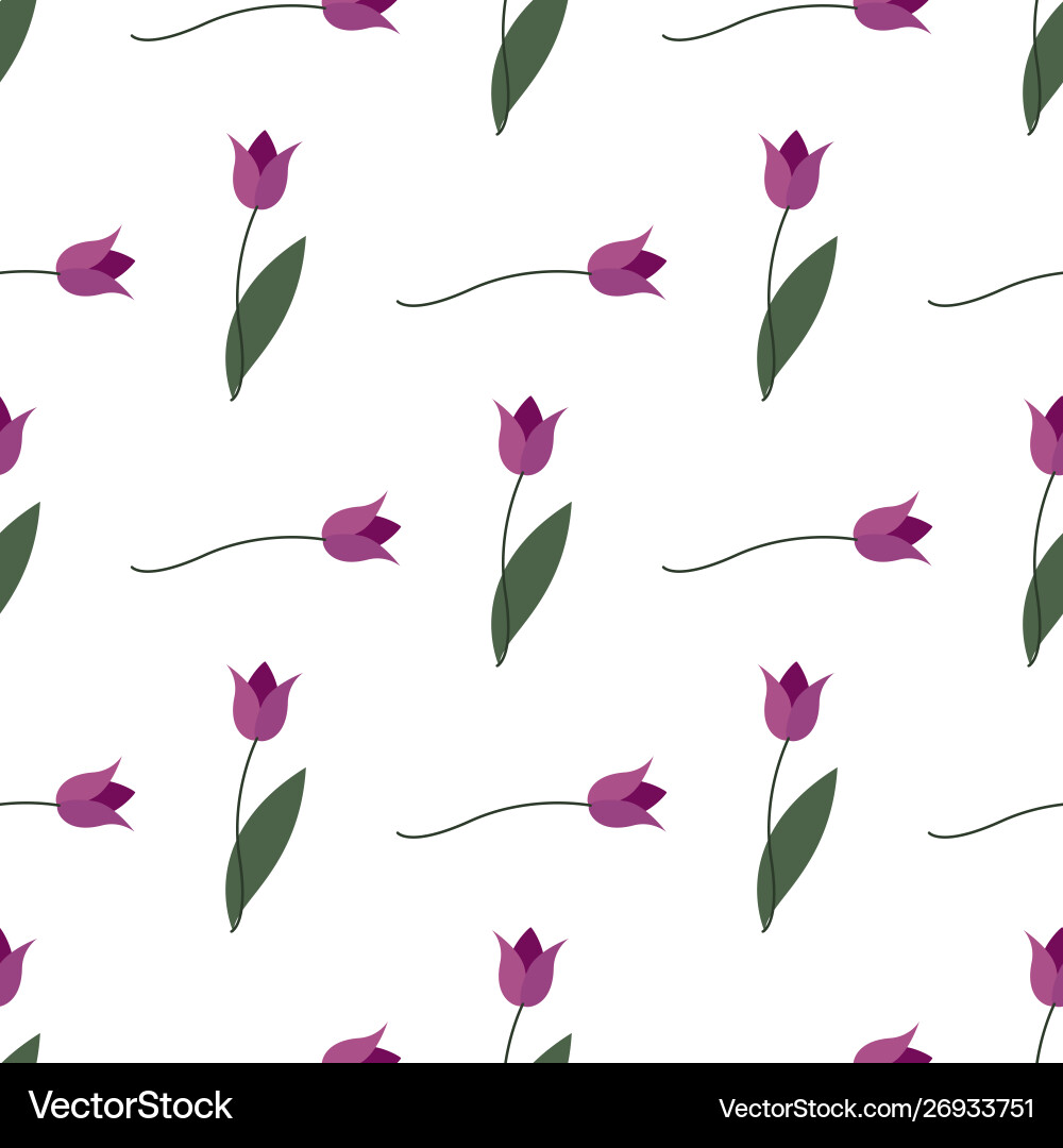 Tulips seamless pattern simple background Tulips seamless pattern simple background vector image