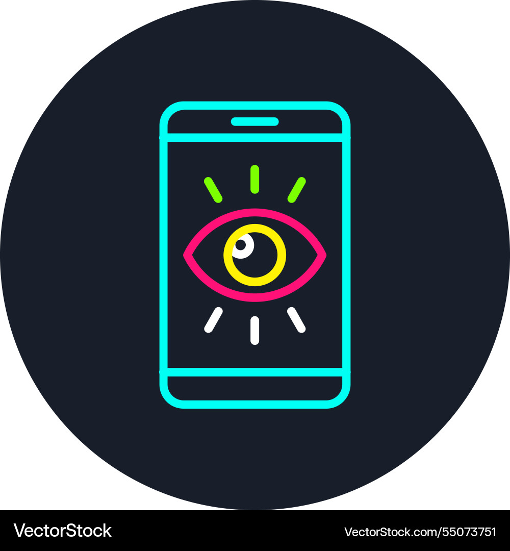 Viewer line multi color icon Vector Image