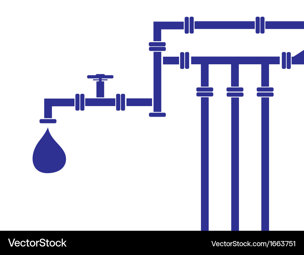 Water Pipeline System Vector Image