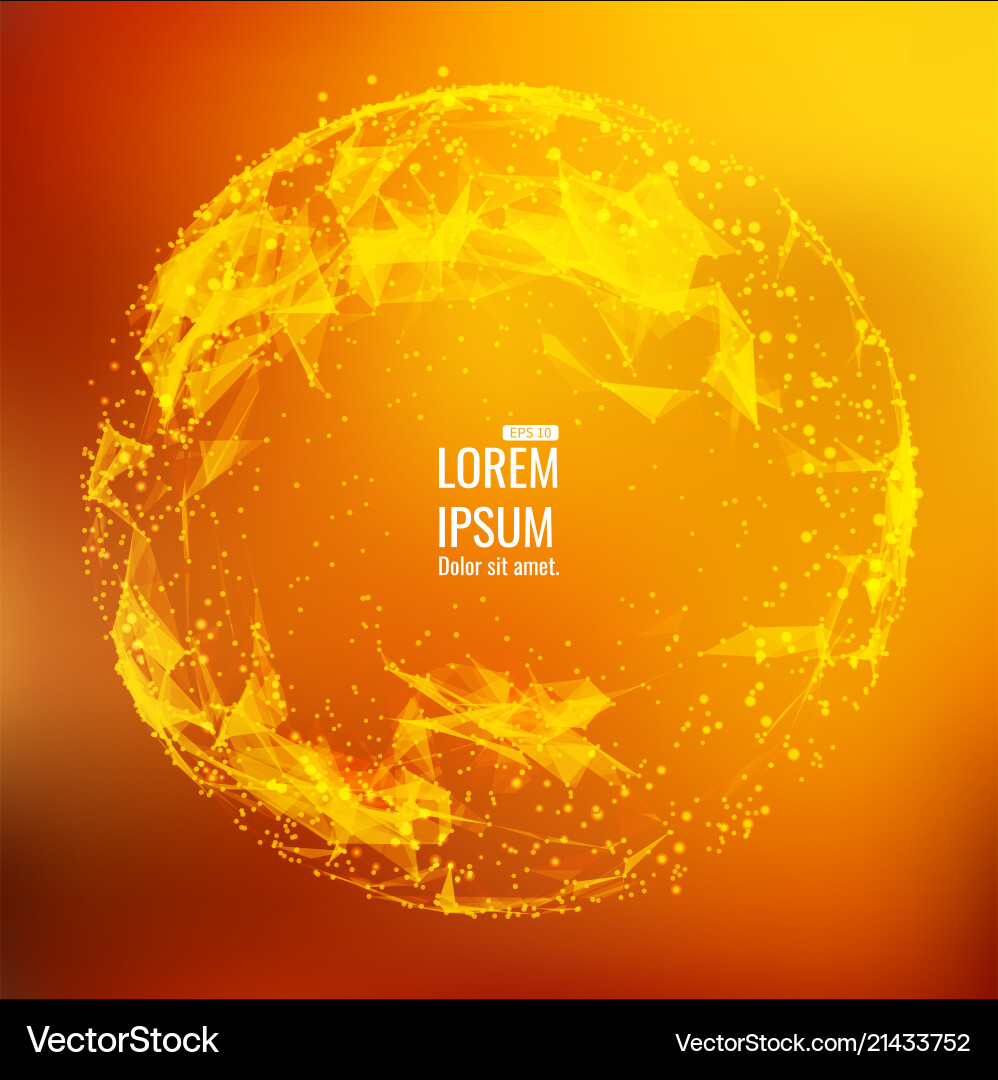 Abstract 3d illuminated distorted mesh sphere Vector Image