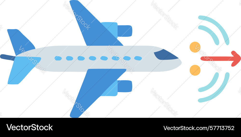 Airplane with circular route arrow design vector image