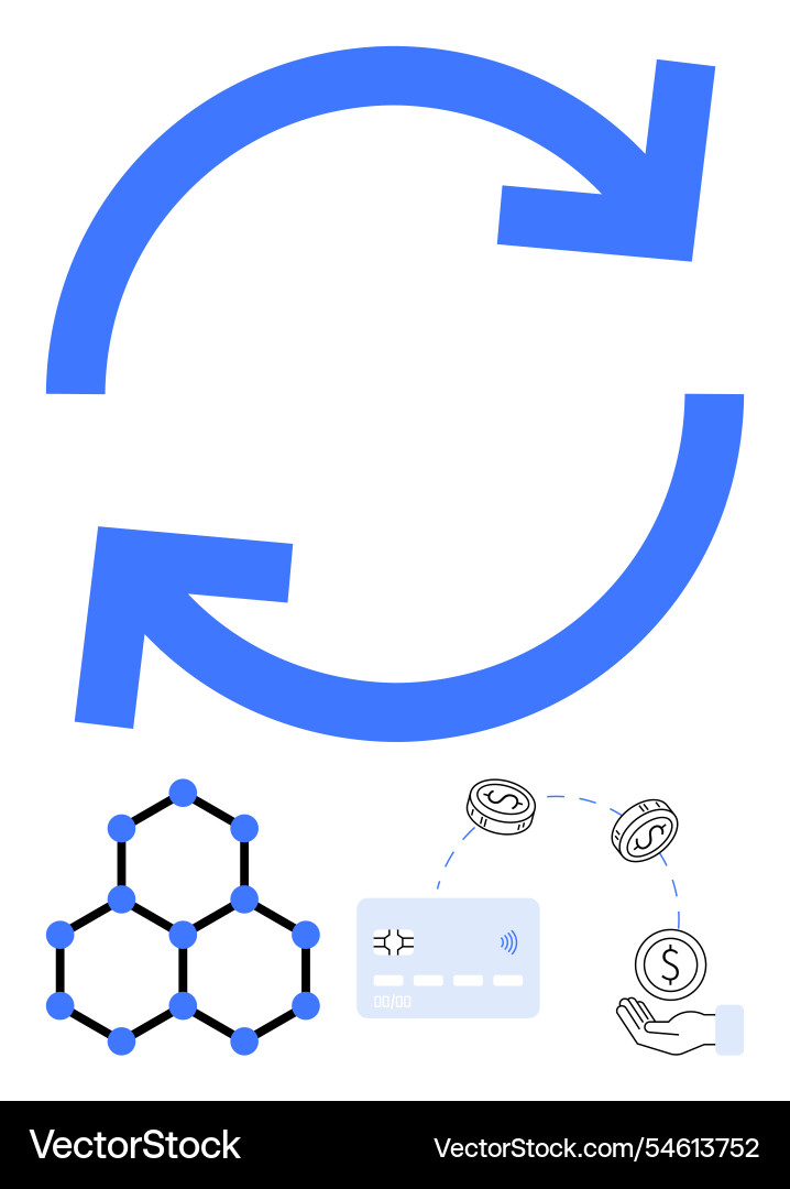 Arrows demonstrating continuous process Vector Image