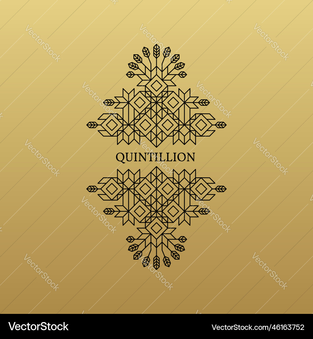 Decorative design element in retro style line art Decorative design element in retro style line art vector image