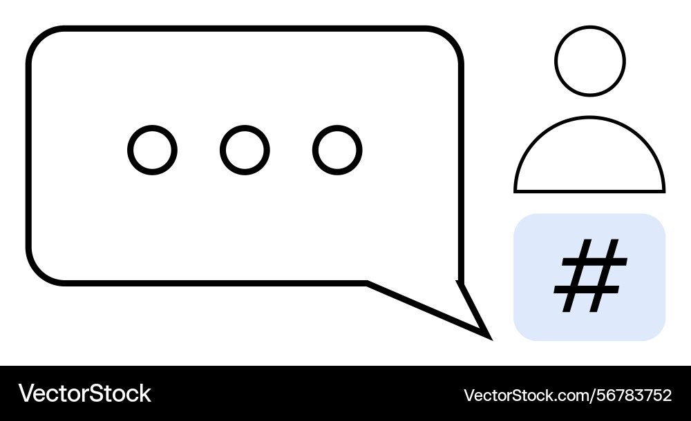 Dialogue bubble with user icon and metadata tag Dialogue bubble with user icon and metadata tag vector image