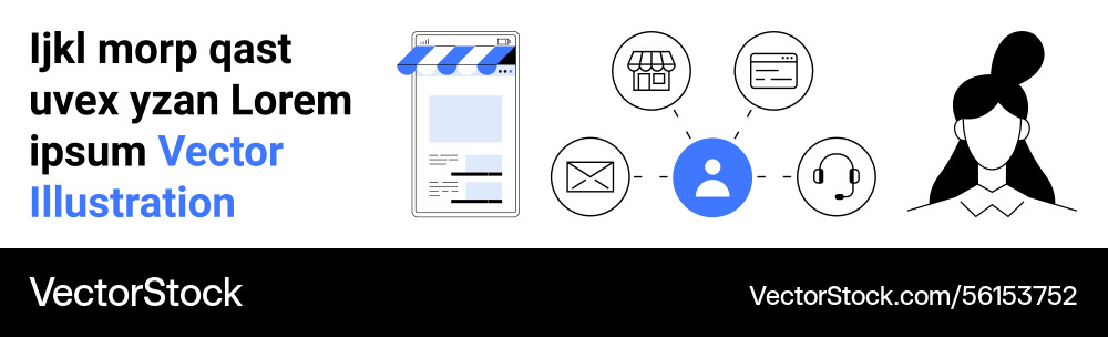 Digital user connection with online storefront Vector Image