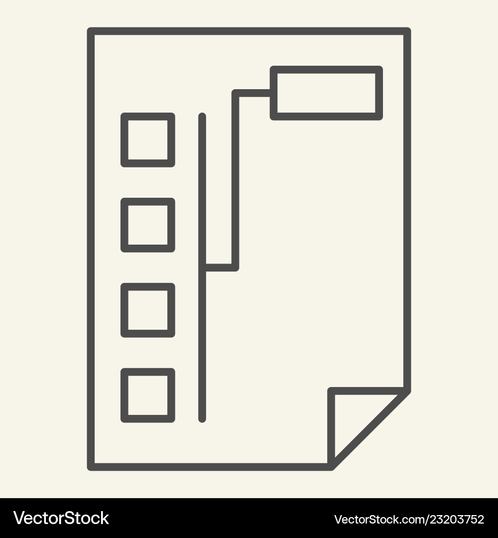 Document with graph thin line icon paper vector image