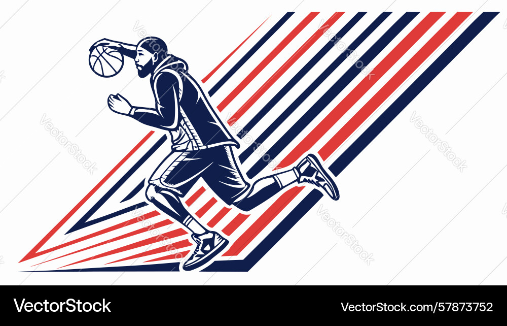 Dynamic basketball player skill motion design Vector Image