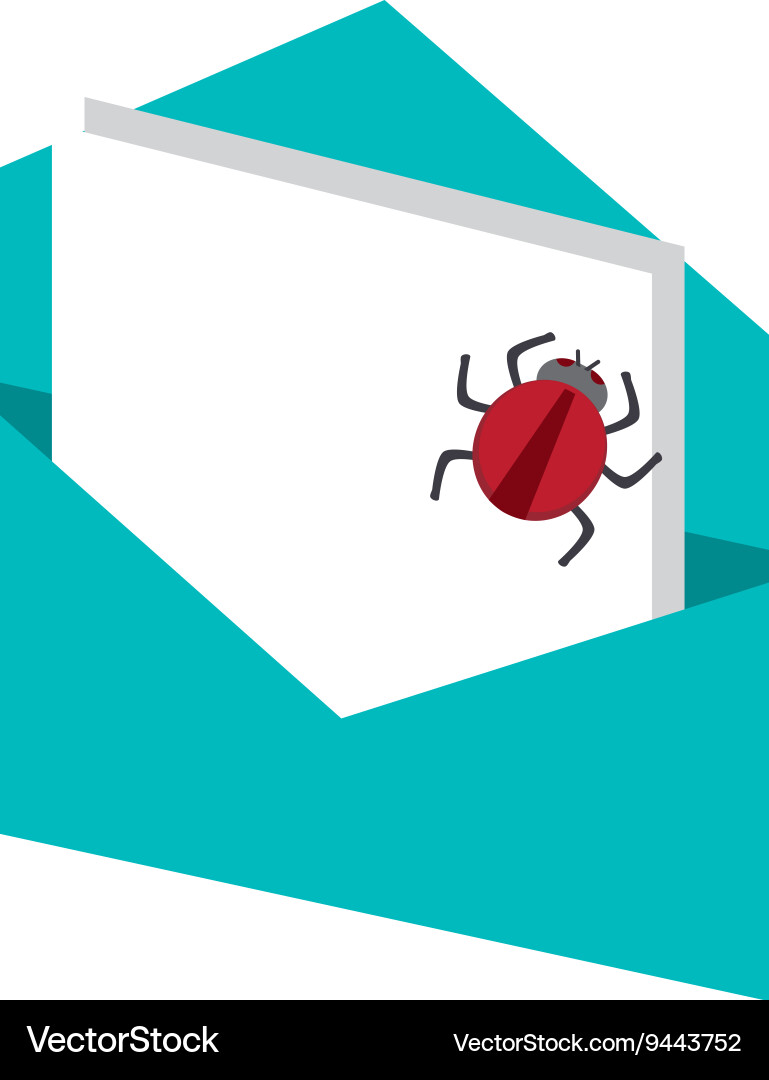 Envelope with paper bug vector image