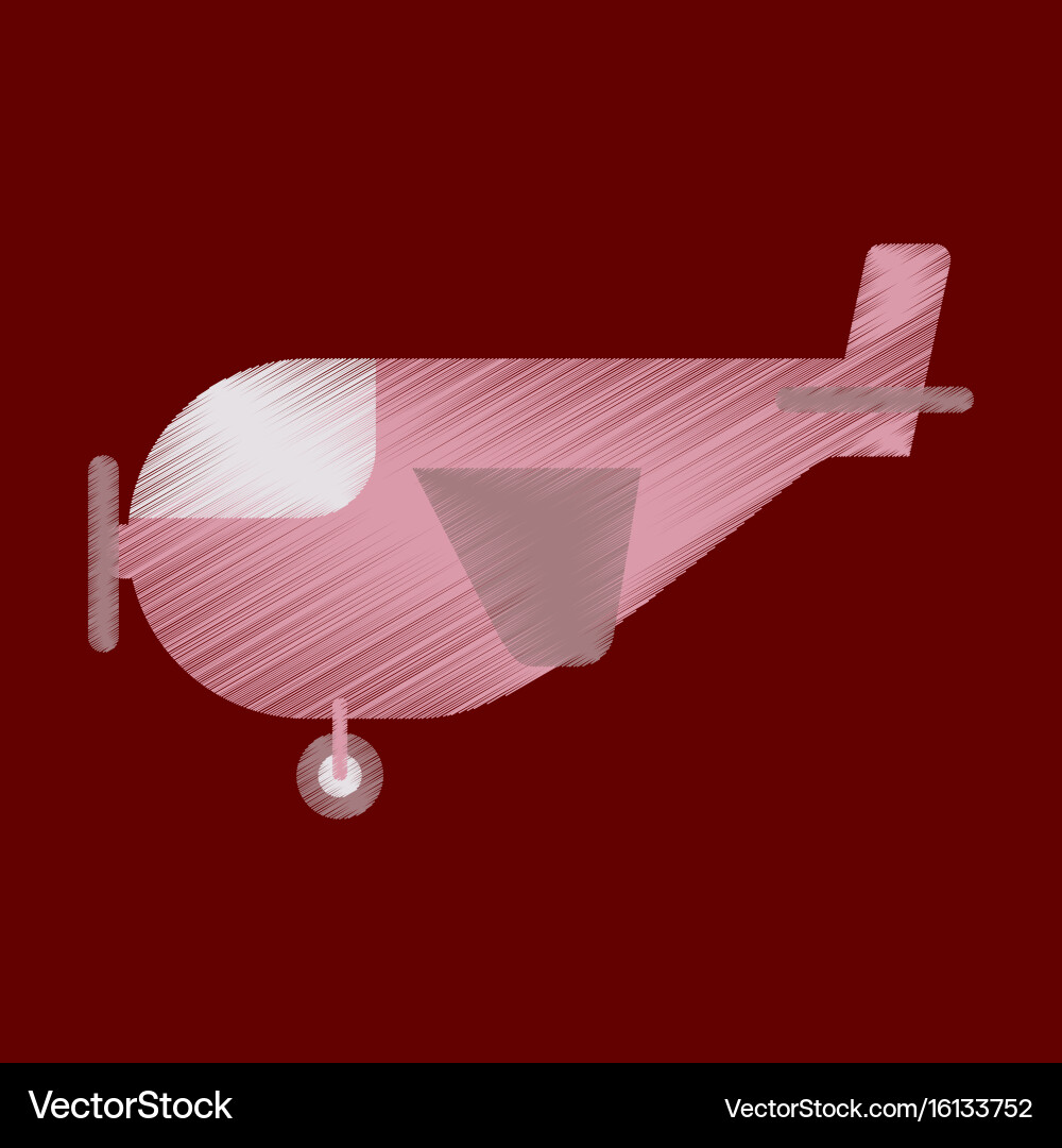 Flat icon in shading style airplane with propeller Vector Image