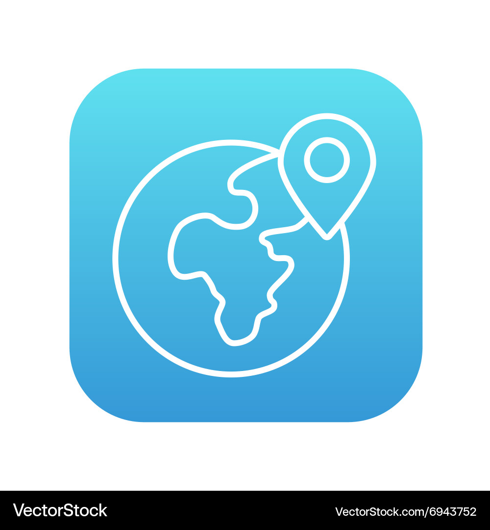 Globe with pointer line icon vector image