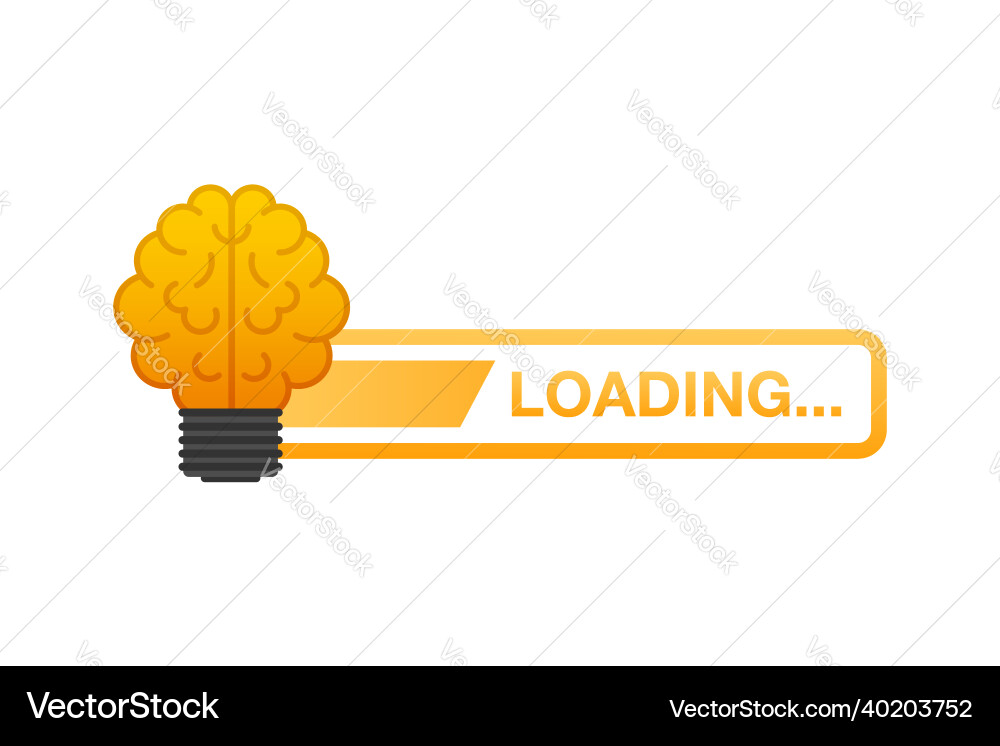 Idea loading concept with brain processed Vector Image