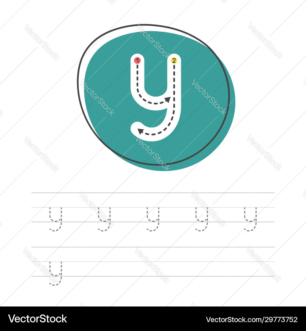 Learning to write y 2 Learning to write y 2 Vector Image