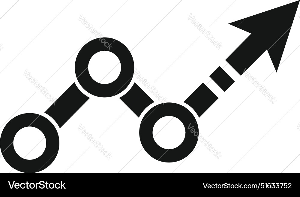Line chart showing growth with up arrow icon Line chart showing growth with up arrow icon vector image