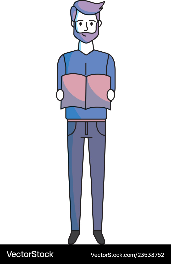Man with book Man with book Vector Image