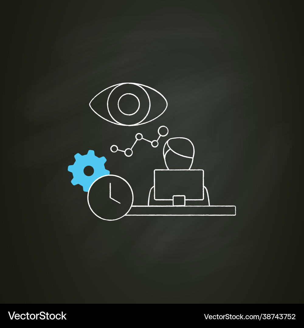 Performance monitoring chalk icon Vector Image