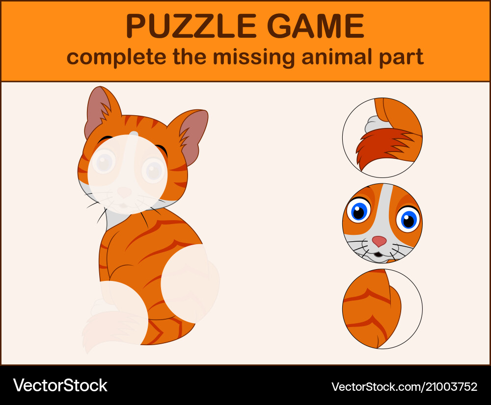 Puzzle Game - Find the Missing Pieces Vector Image