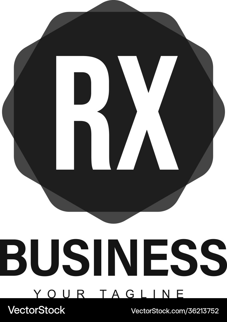 Rx initial a logo design with abstract style Rx initial a logo design with abstract style Vector Image