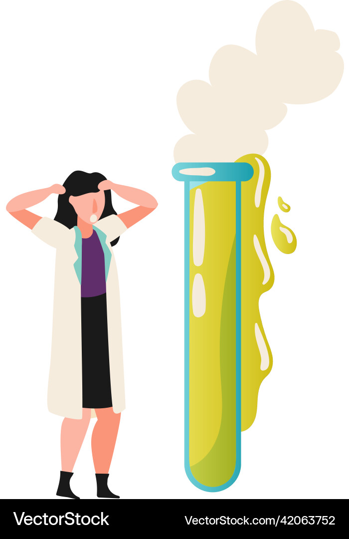 Scared Scientist Experiment Icon Vector Image