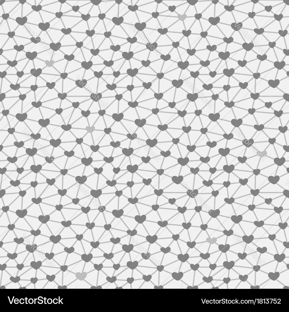 Seamless pattern with hearts linked together vector image