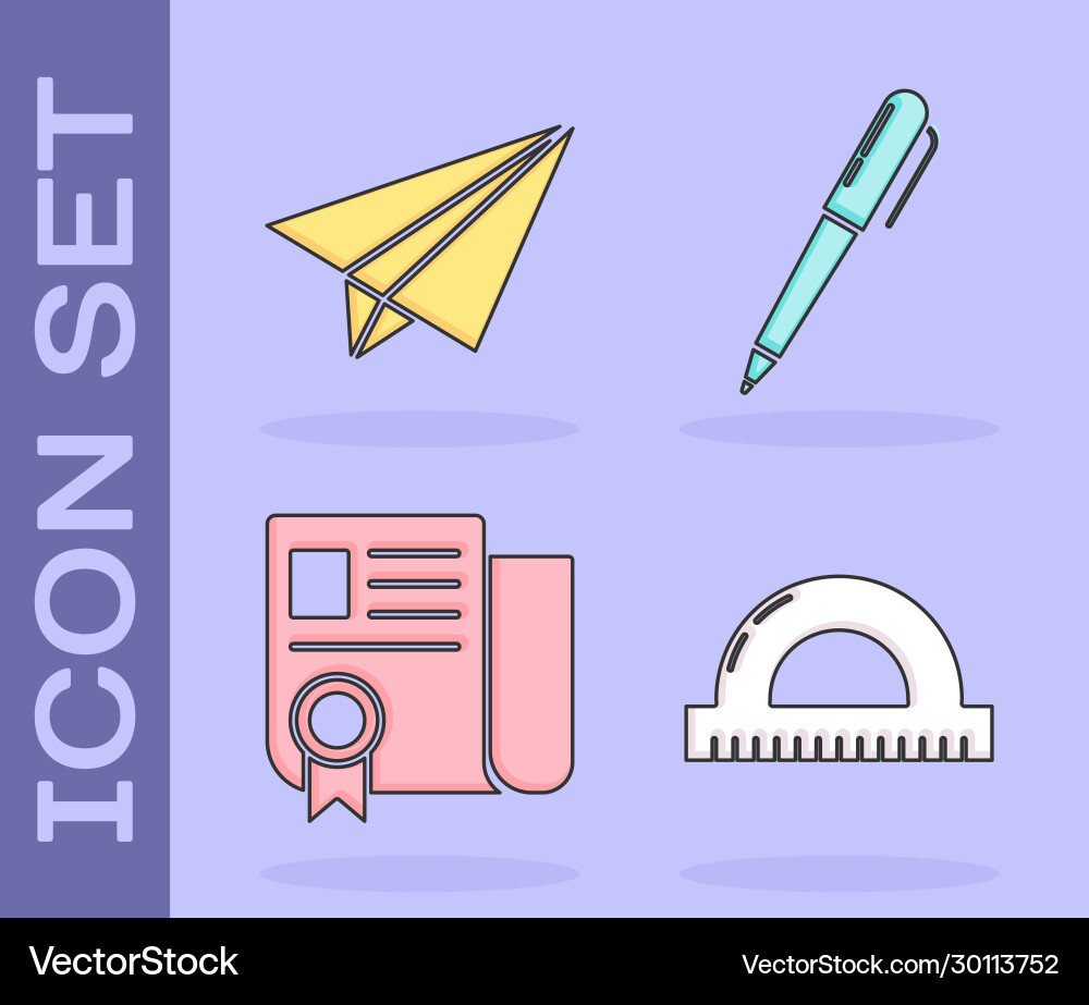 Set protractor grid for measuring degrees paper Set protractor grid for measuring degrees paper vector image