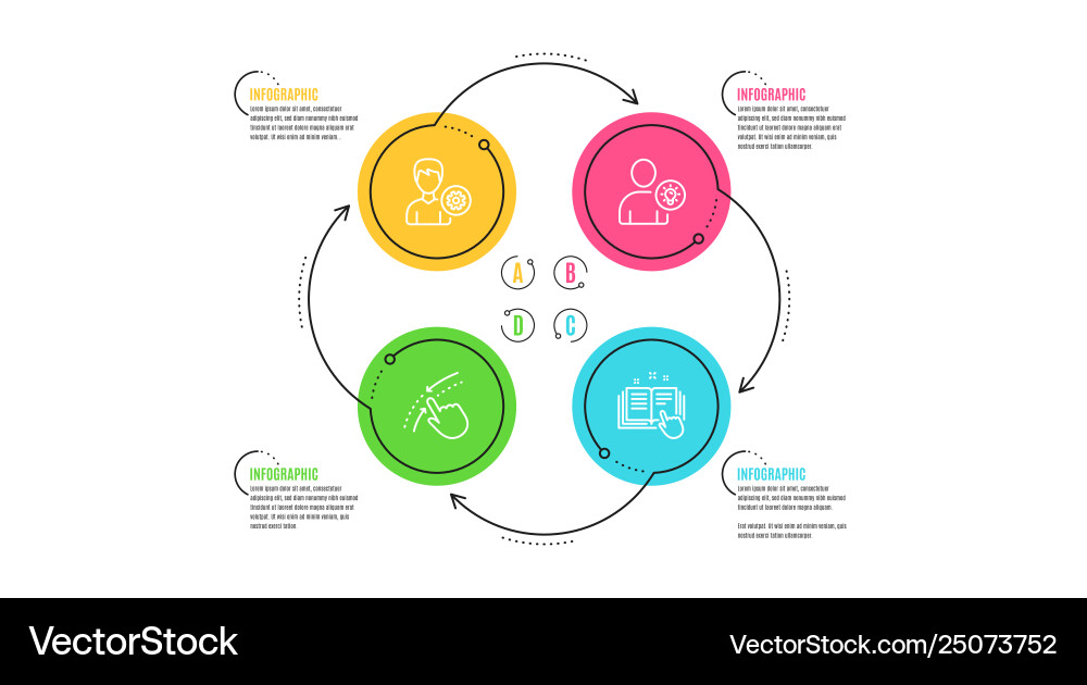 Support swipe up and user idea icons set Support swipe up and user idea icons set vector image