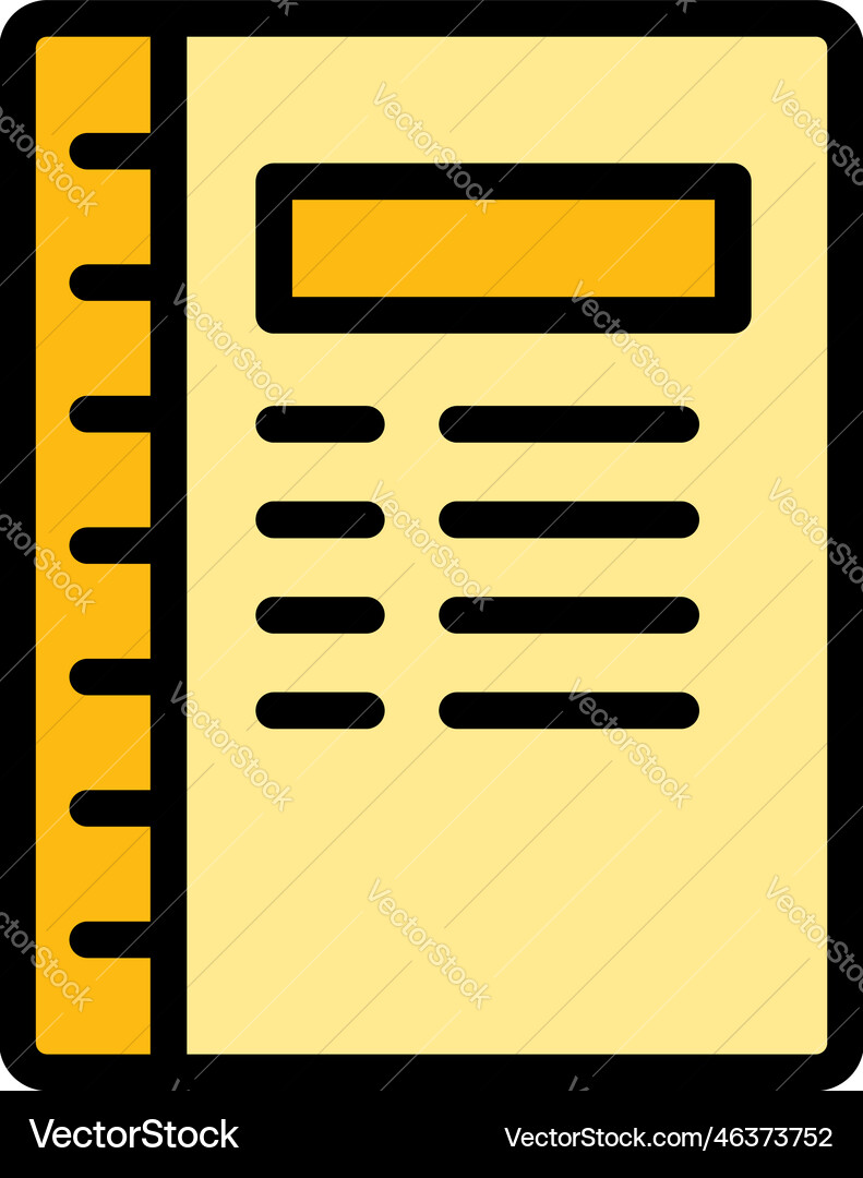Task schedule notebook icon flat Task schedule notebook icon flat vector image