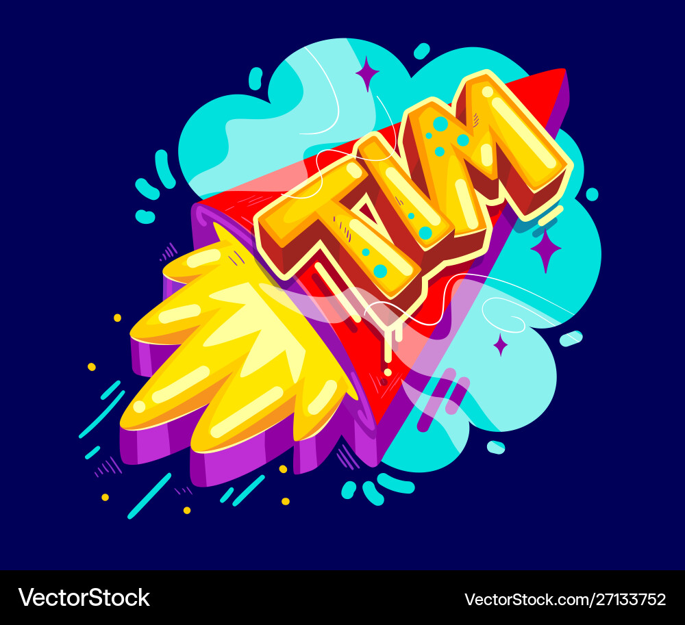 Tim name rocket vector image