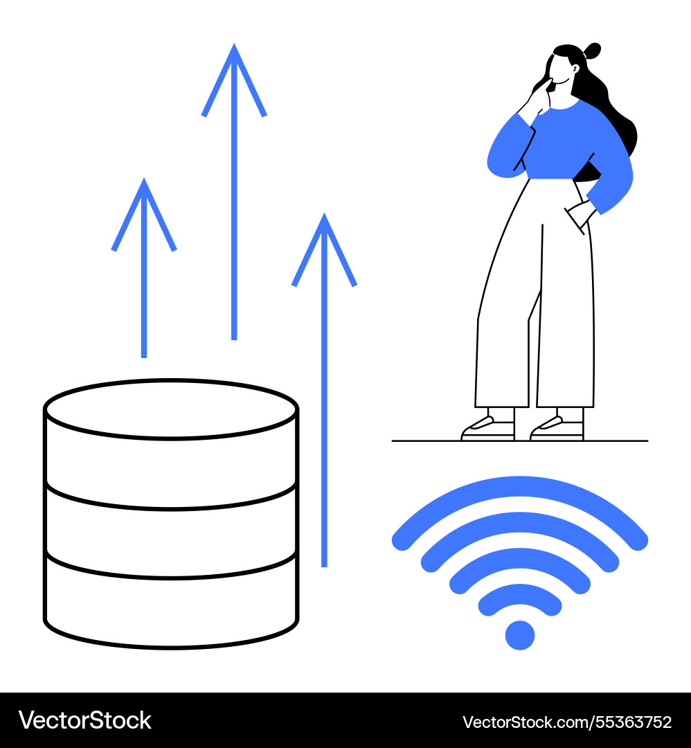 Visual representation of data upload connectivity Visual representation of data upload connectivity Vector Image