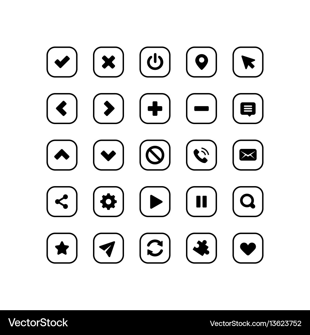 Web application navigation interface icon set Web application navigation interface icon set vector image