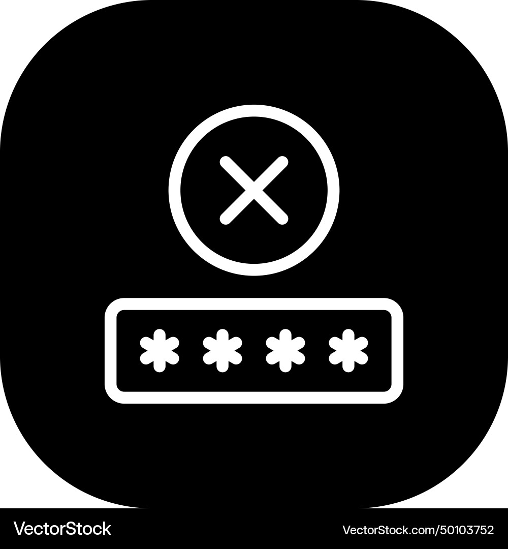 Wrong password lock security icon with black Vector Image