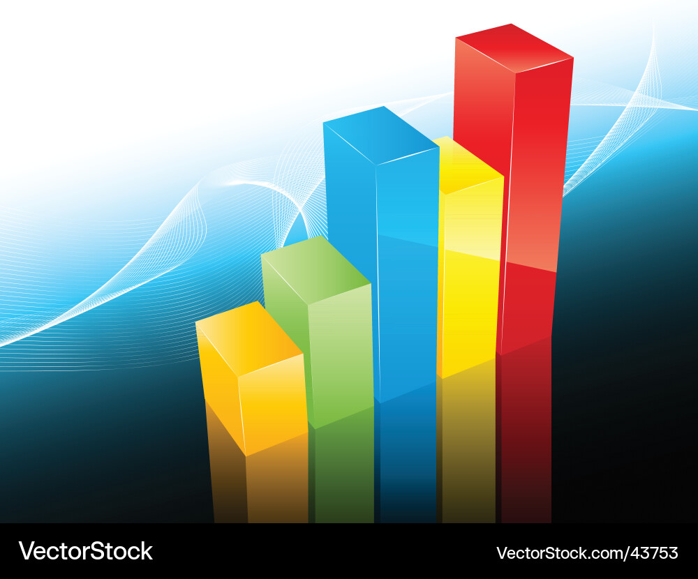3D Bar Chart Visualization Vector Image