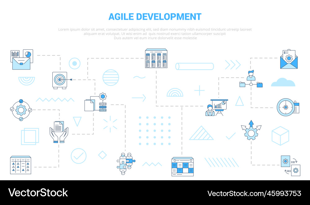 Agile development concept with icon set template Agile development concept with icon set template vector image