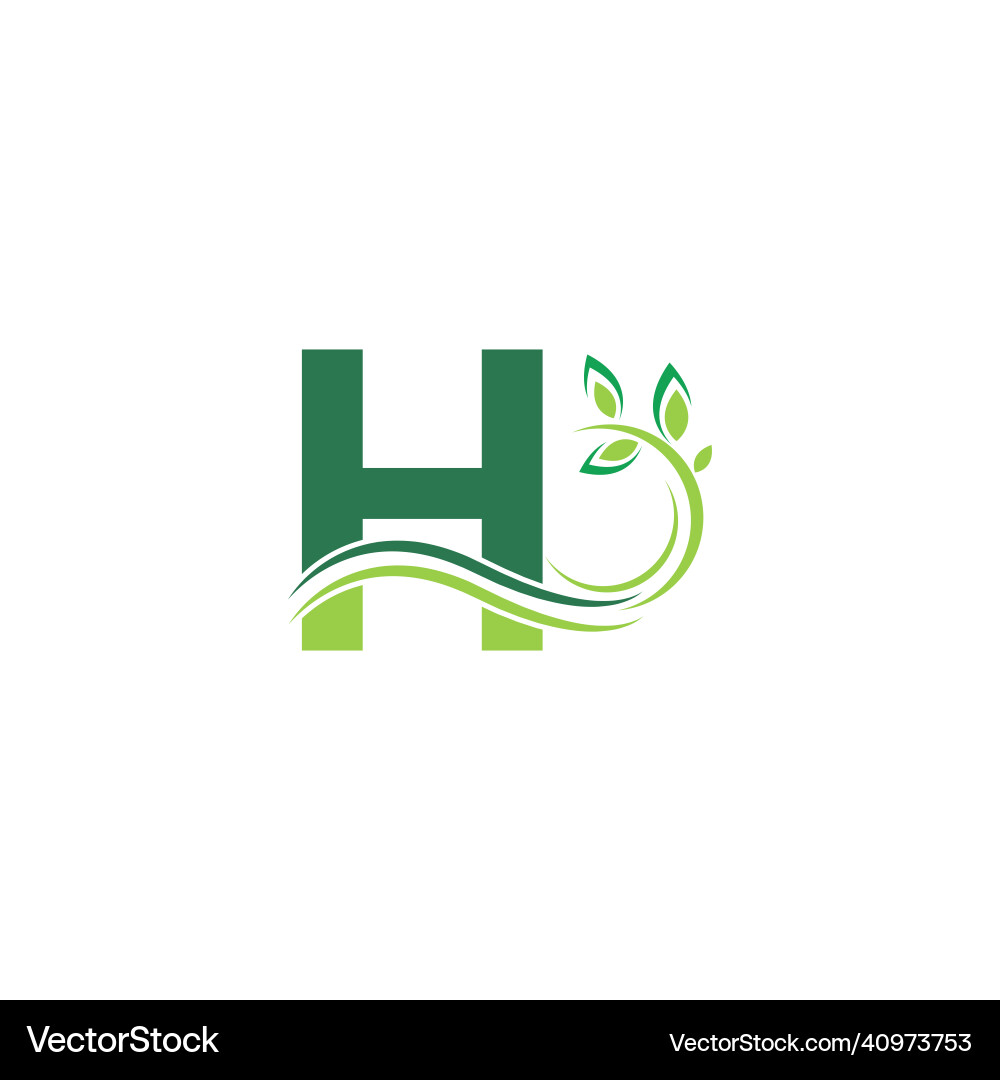 Buchstaben-h-Symbol mit floraler Logo-Designvorlage Buchstaben-h-Symbol mit floraler Logo-Designvorlage vektorbild