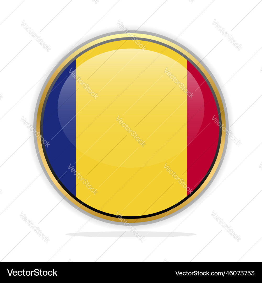 Button flag design template chad Button flag design template chad Vector Image