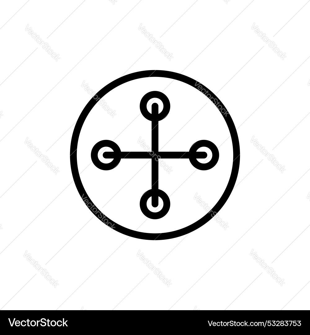 Button icon outline style design isolated Vector Image