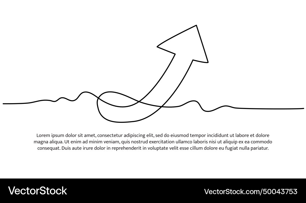 Continuous line design of arrow pointing up one Continuous line design of arrow pointing up one Vector Image