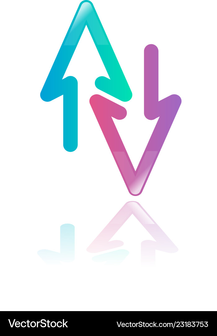 Design logo icon template triangles up and down Design logo icon template triangles up and down vector image