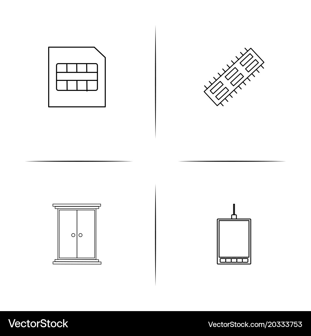 Devices simple linear icon setsimple outline icons vector image