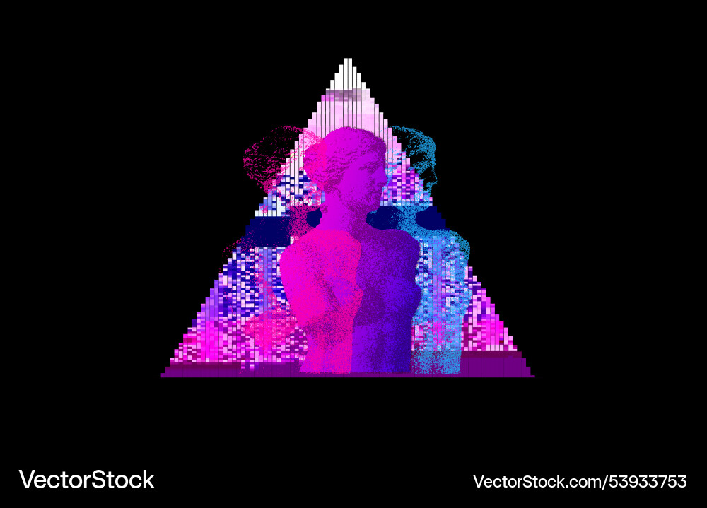 Glitched stippling image of classic greek venus Glitched stippling image of classic greek venus vector image