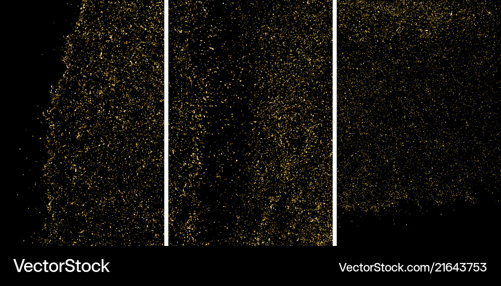 Gold glitter texture isolated on black Gold glitter texture isolated on black vector image