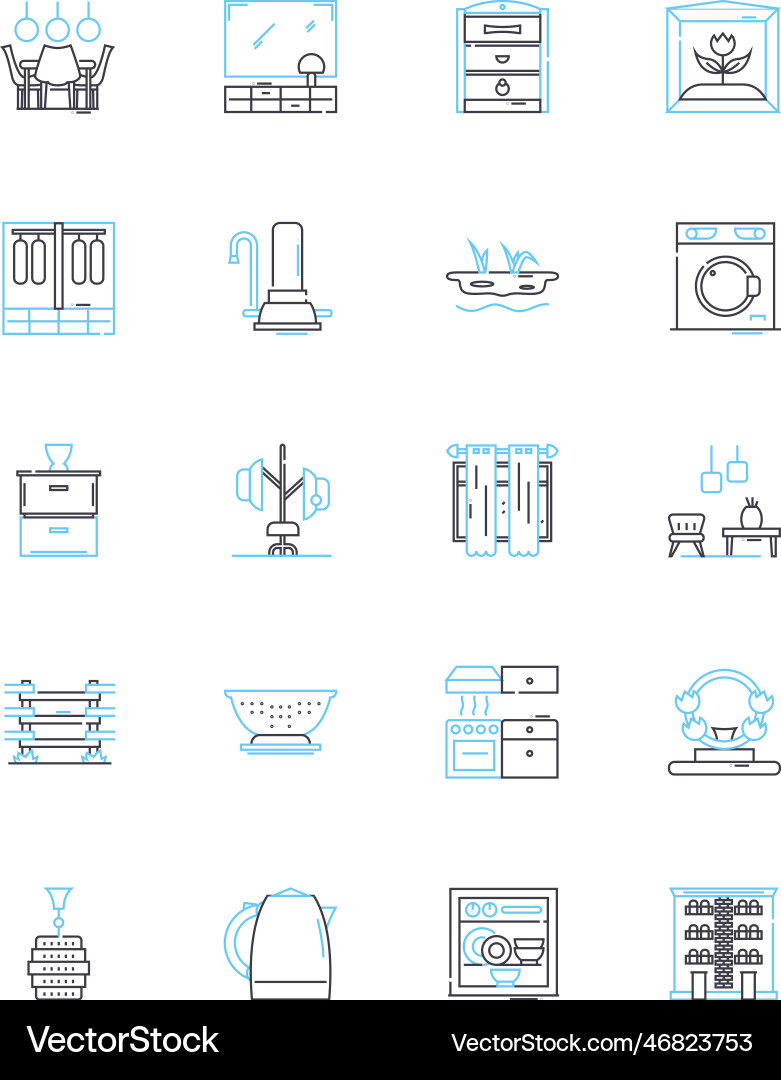 Graphic architecture linear icons set design Graphic architecture linear icons set design vector image