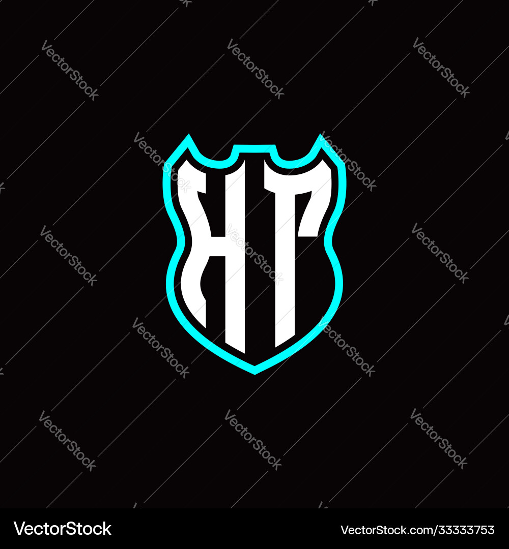 H t initial logo design with shield shape H t initial logo design with shield shape vector image